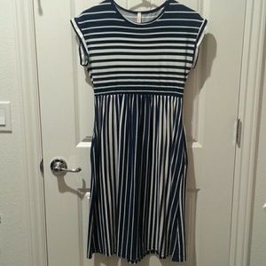 Blue striped dress